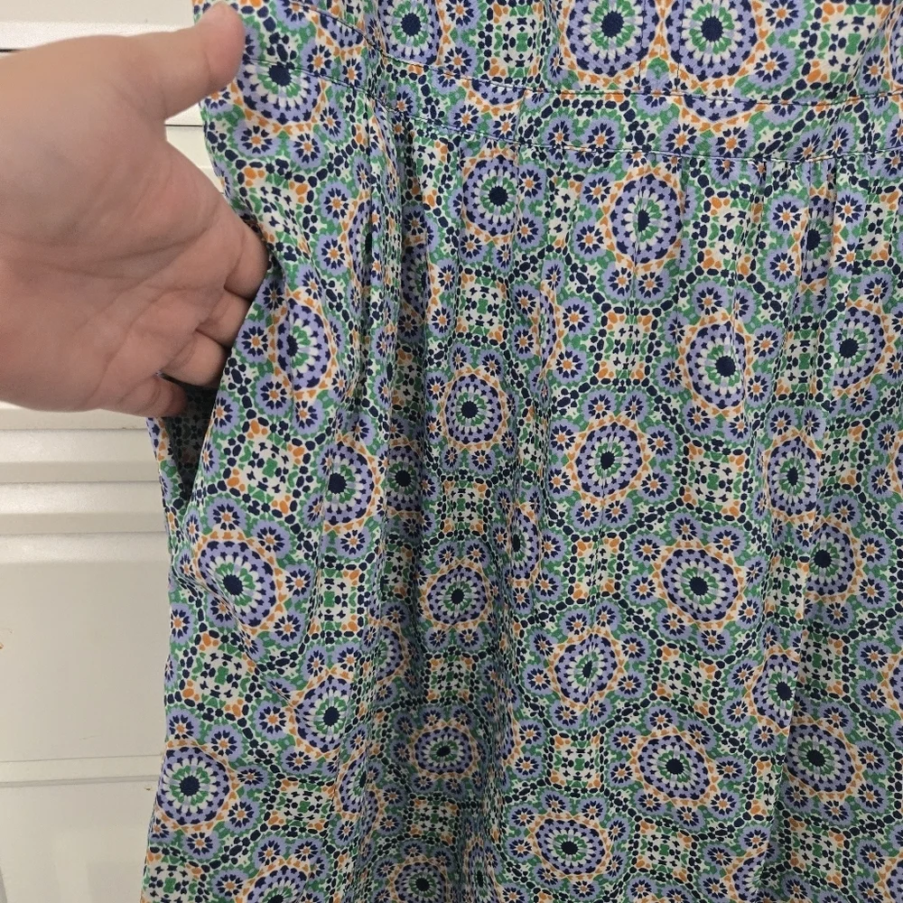 J. Crew Factory Medallion Stain-glass Geo Slip Dress With Pockets 8
